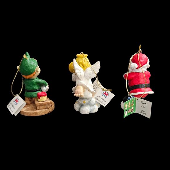 Marathon 2003 Holiday Collection Series 3 Elf Angel Santa Ornament Set of 3 - Picture 3 of 6